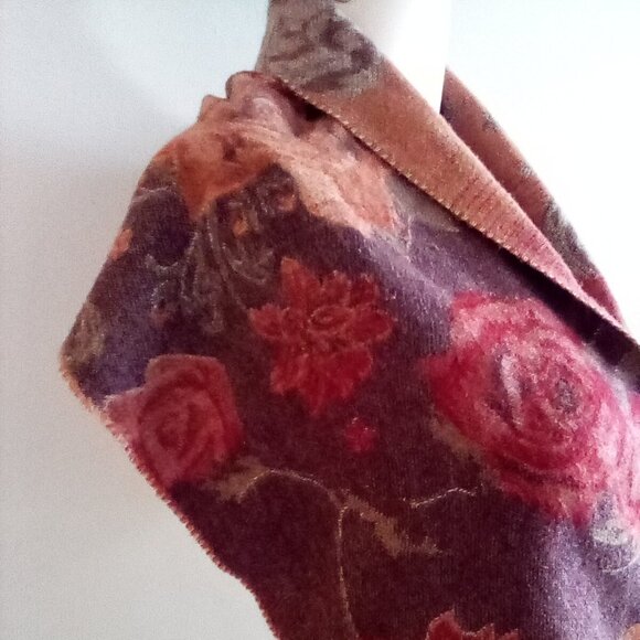 Vtg  Pure Cashmere Scarf / Wrap Fringes Vibrant Earthy Colors Made In Scotland - Picture 2 of 7